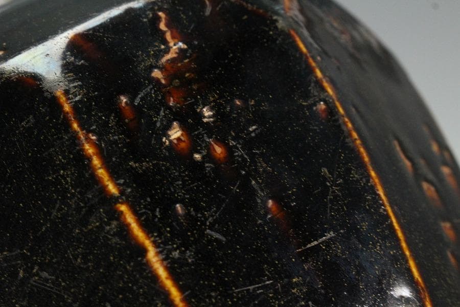 古美術 李朝 黒高麗 面取 蓋壷(K-A652)