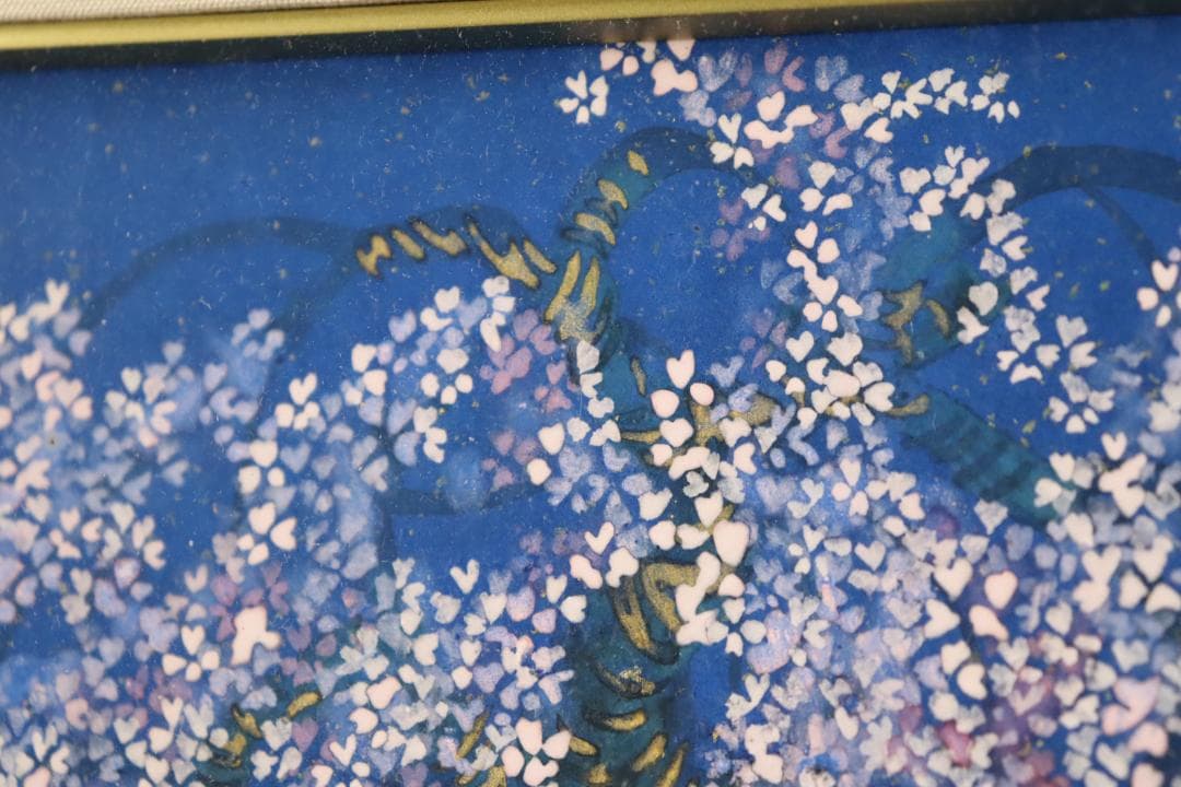 真作保証 平松礼二 「桜月」 日本画3号 共シール タトウ箱付 宵桜 傑作品