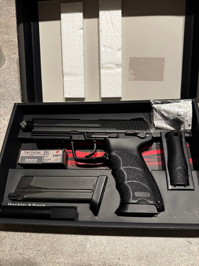 東京マルイ　HK45 ガスブロ　マガジン2個付き　バレルカスタム(純正あり)