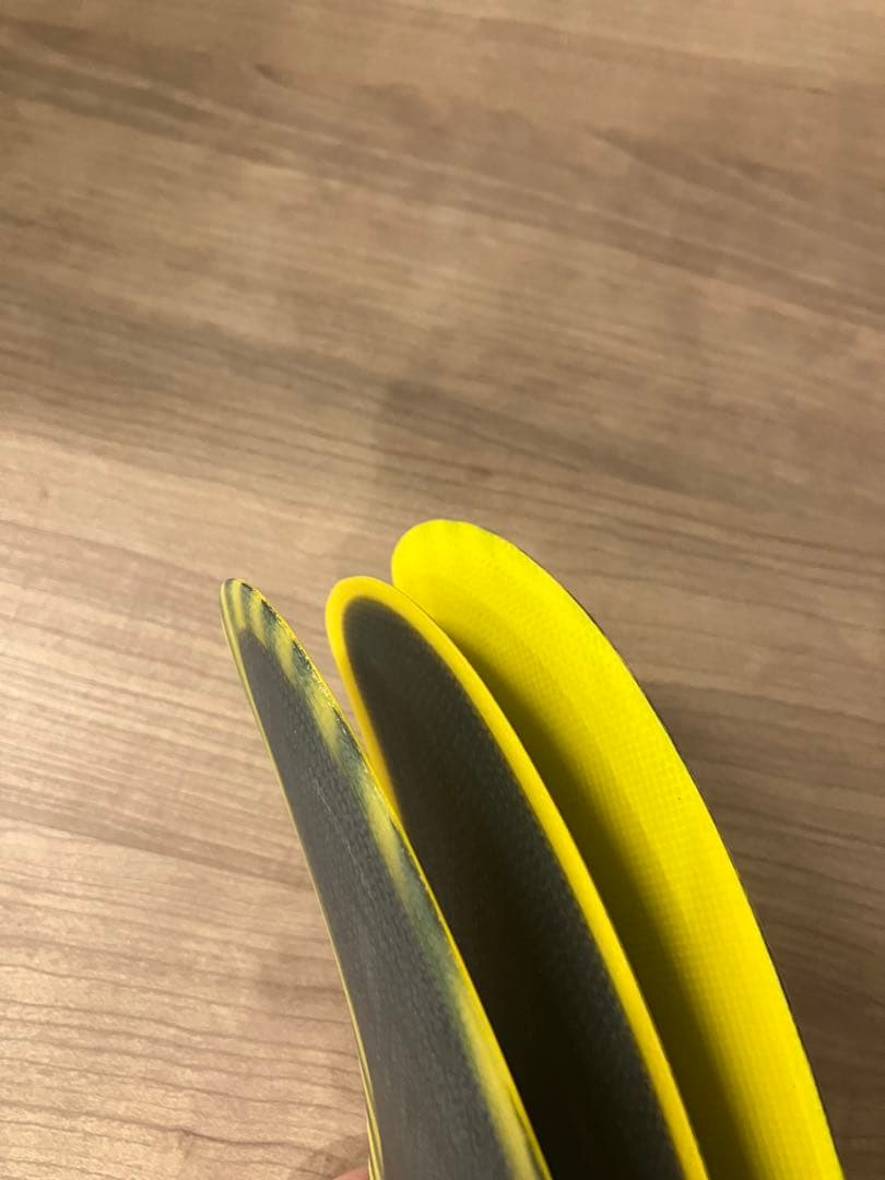 サーフボードフィン 3枚セット イエロー/ブラック パイゼル Lサイズ