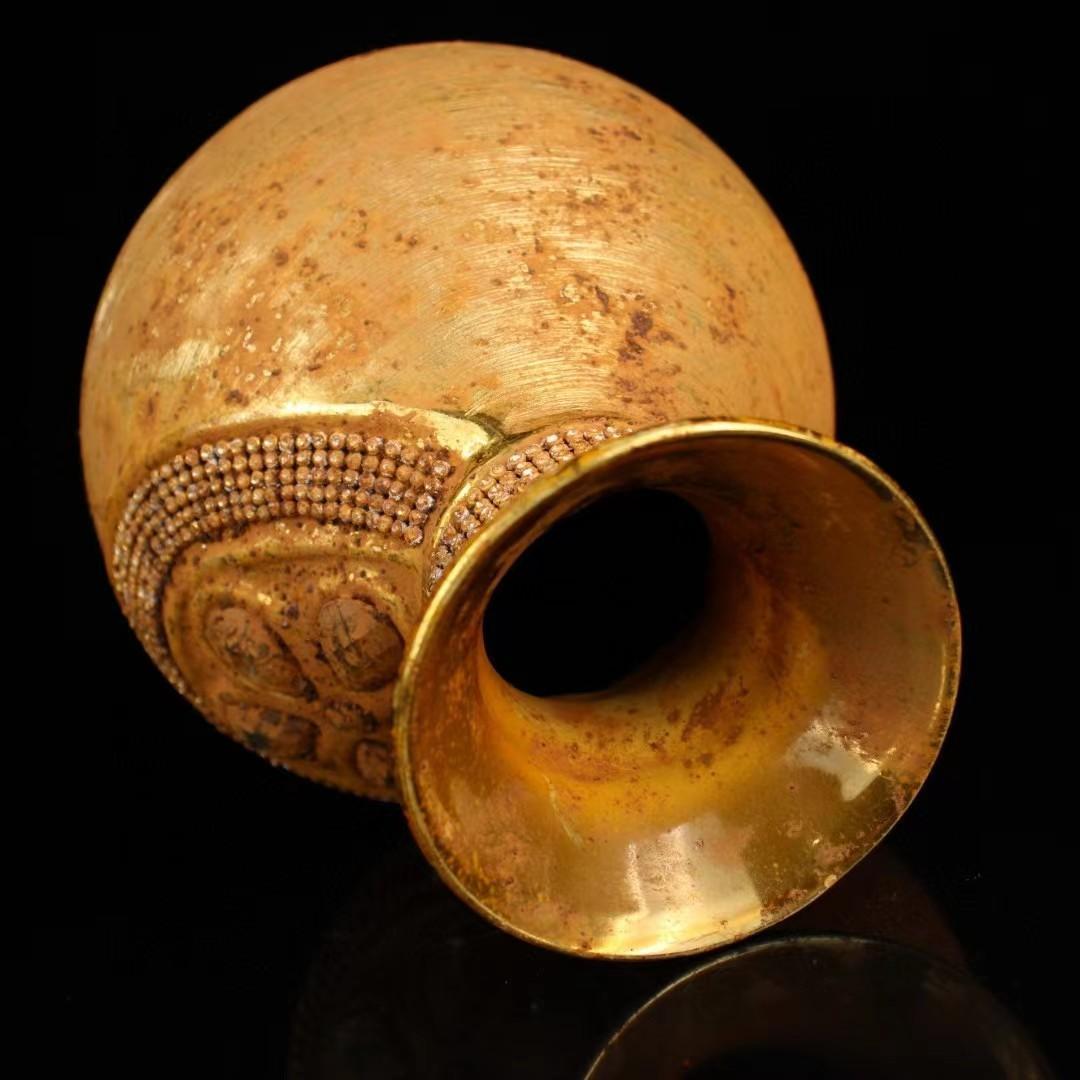 中国古美術・旧蔵宝石鎏金瓷器花瓶・純手作り・茶道具・置物・観賞瓶・文房具・時代物