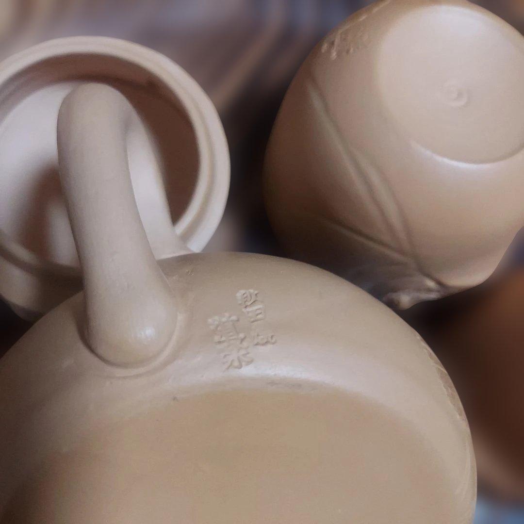 未使用　珍品　茶器　昭和レトロ　レア　からくり　民芸　秋田焼　道楽　達磨　4点