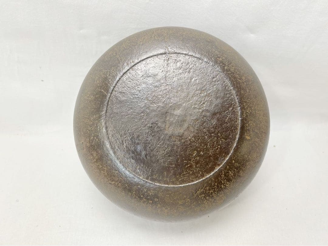 未使用 茶道具 釜師 木村宗哉造 竹林紋 姥口平丸釜 亥釻付 釜印 共箱 二重箱