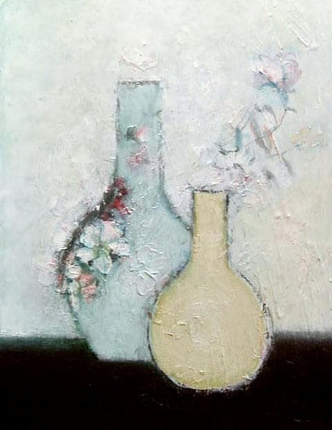 油絵 菅家令子 絵 絵画 インテリア 額付(黒) uF6-111102 花と花瓶