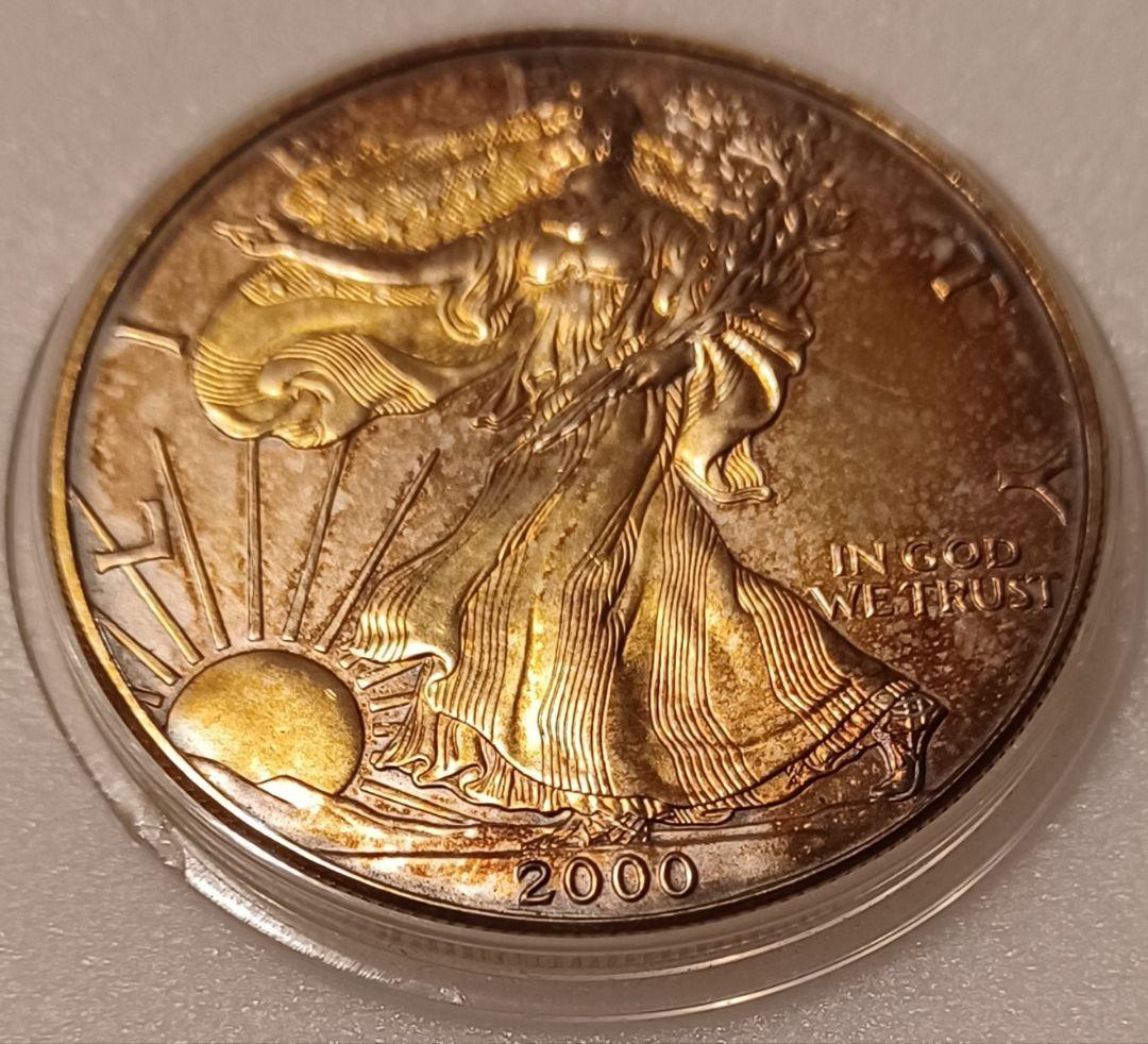 独特の輝き 2000年 アメリカ イーグル銀貨 純銀(.999)