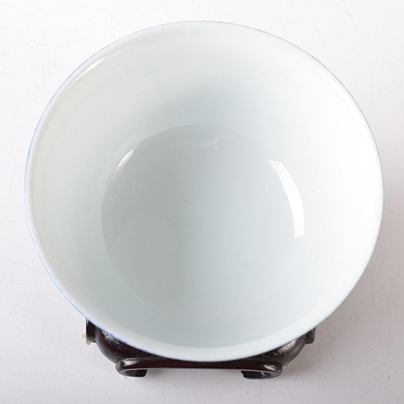 中国　大清乾隆年製款　青花 花唐草文碗　唐木台付　V　R8362