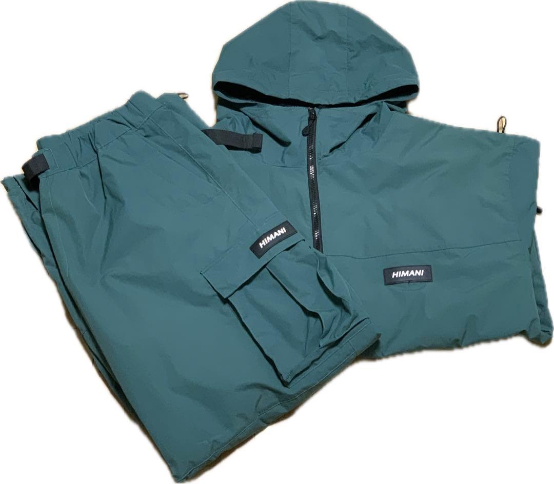 HIMASS MANIA スノーボードウェア 上下セット M アッシュグリーン