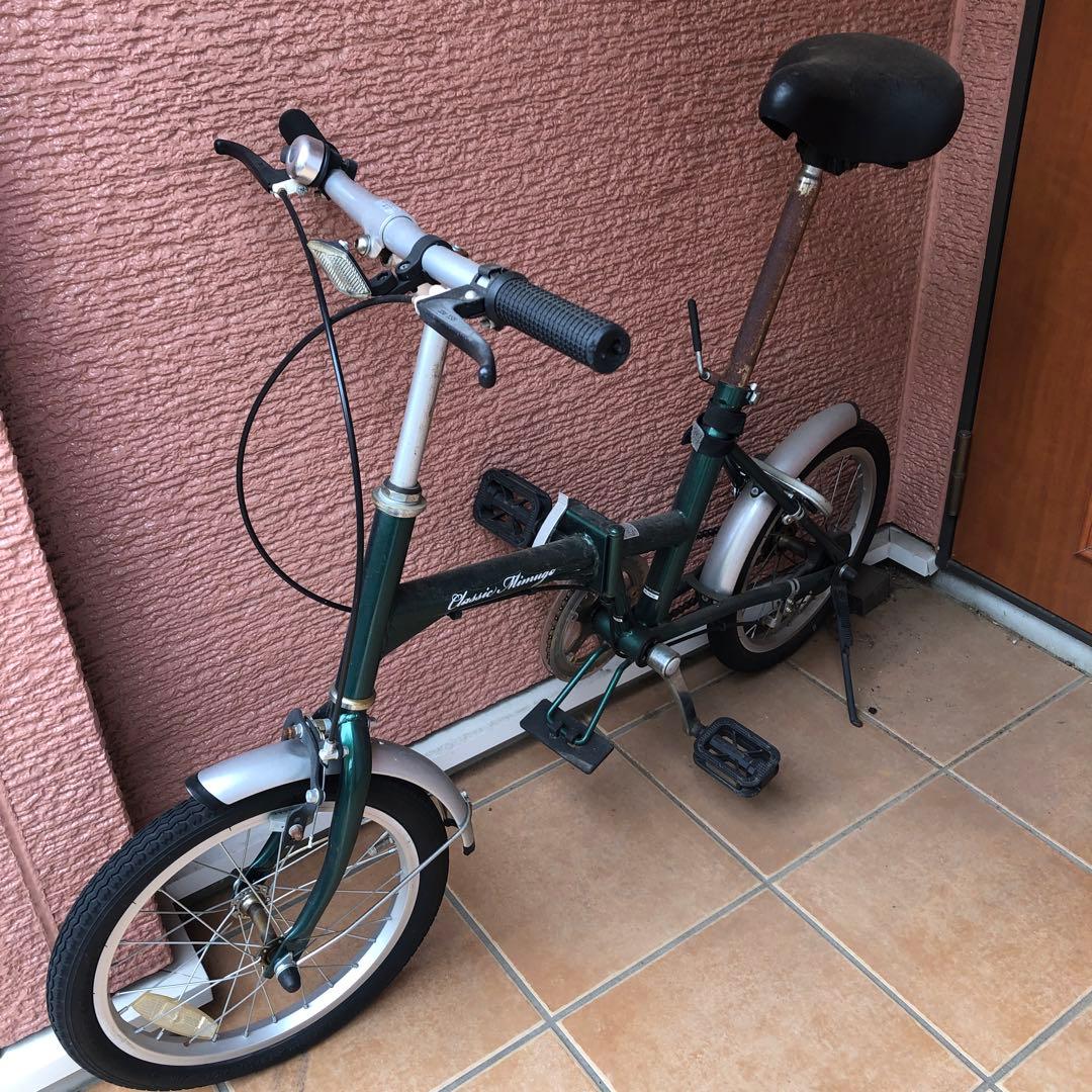 ［対面受け渡し限定］折りたたみ自転車 グリーン