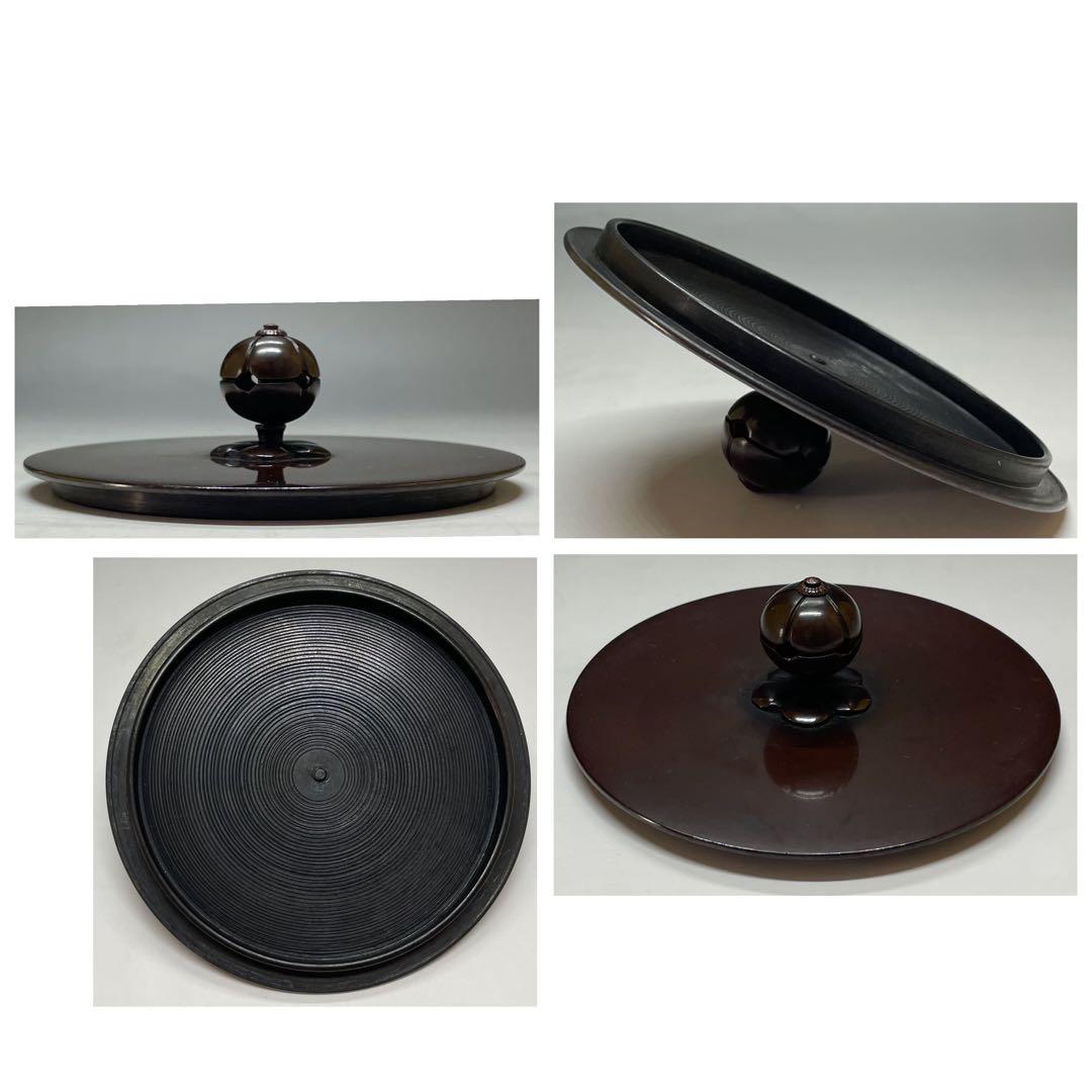 菊池政光　茶釜　糸目竹文　筒釜　釜釻　共箱　栞 　X573