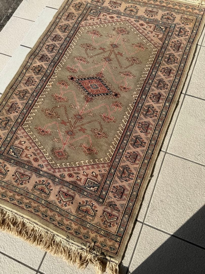 T89 ヴィンテージ トルコ ウシャク オリエンタル ラグ マット