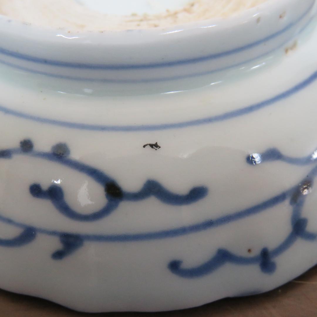 なます皿 小皿 5枚 車輪 書 古伊万里 染付 江戸 中国写し