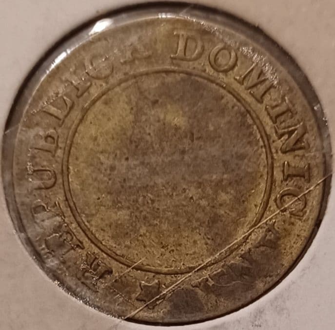 1848年(178年前) ドミニカ共和国 1/4レアル硬貨