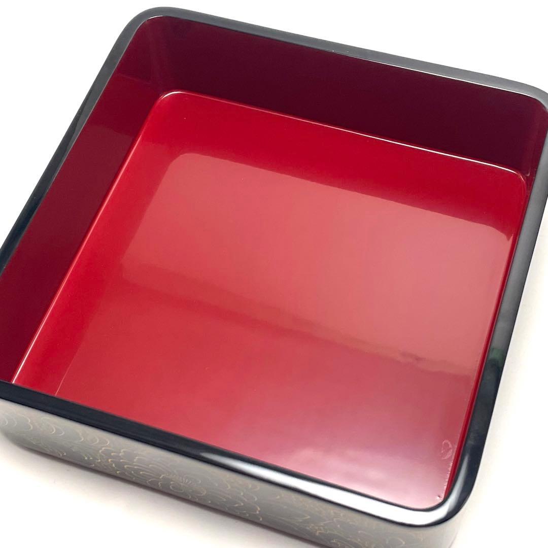 輪島塗り 玉峰作 三重箱 漆器のアソベ 蒔絵 金彩 牡丹唐草 漆器 重箱 おせち