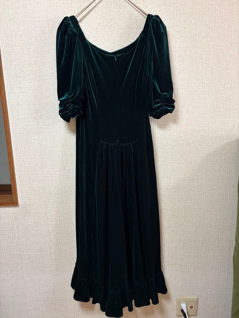 uino!☆ハワイ発ブランドダークグリーンフラダンス用ベロアドレス