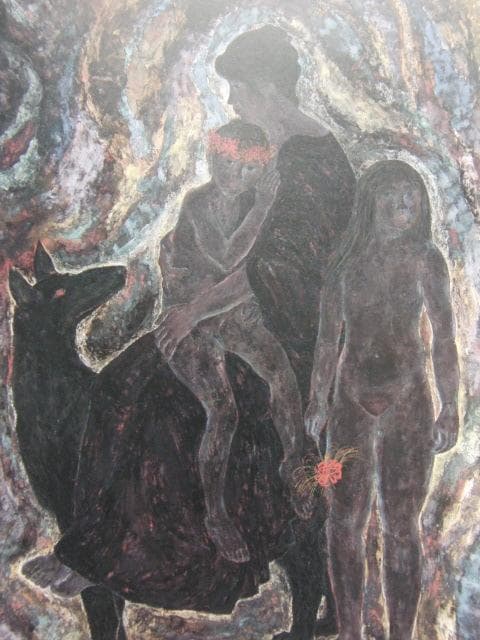 能島和明、【彼岸の華】、希少な額装用画集より、新品額装付