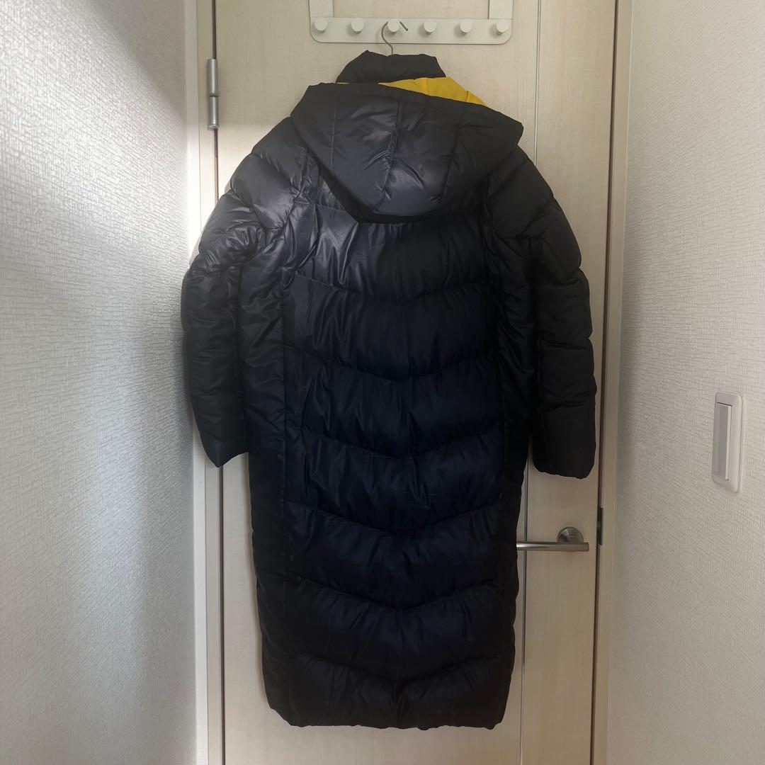 美品　ミズノ　ダウンベンチコート M ネイビー/イエロー