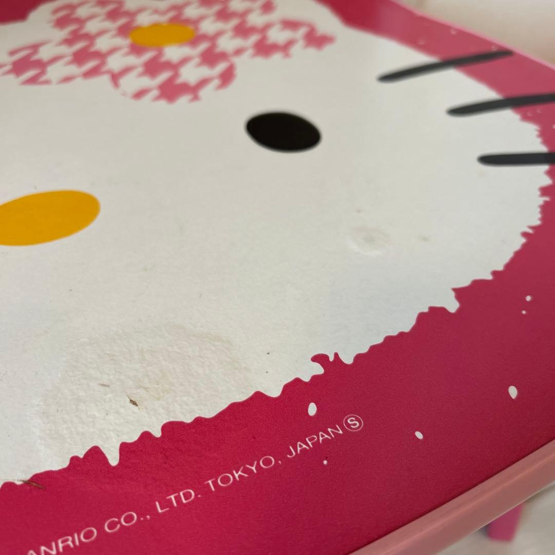 ハローキティ　1998年　ピンク千鳥柄　カオハナキティ　折りたたみ机