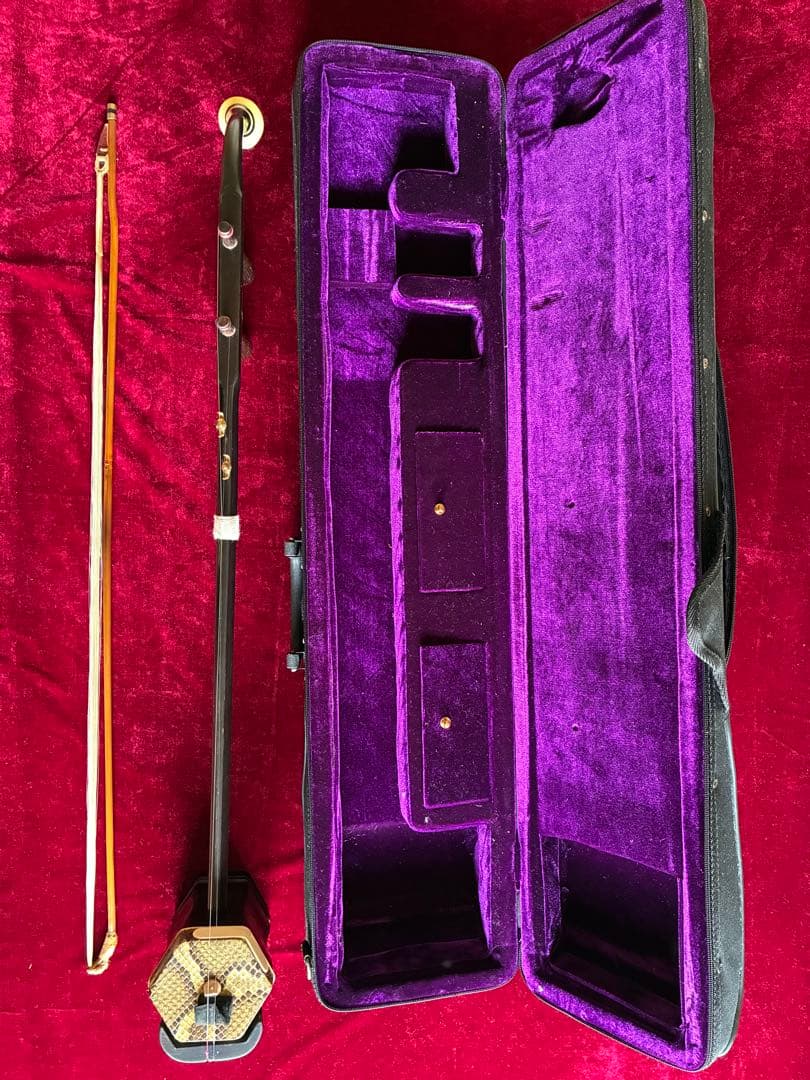 二胡★中古品★錦蛇本皮★完全手入れ★音など確認済み