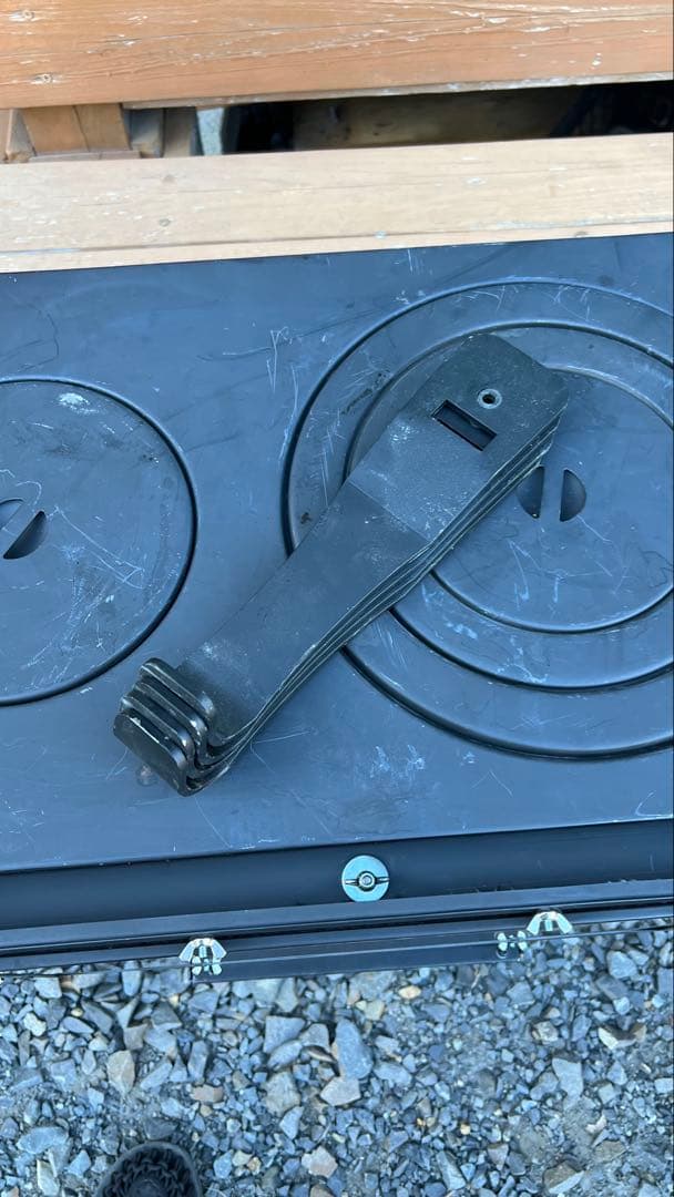 【手渡し】ロマンチカル薪ストーブ煙突横出し　ピザ釜つき