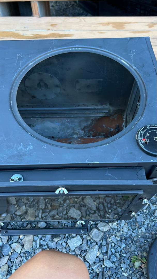 【手渡し】ロマンチカル薪ストーブ煙突横出し　ピザ釜つき