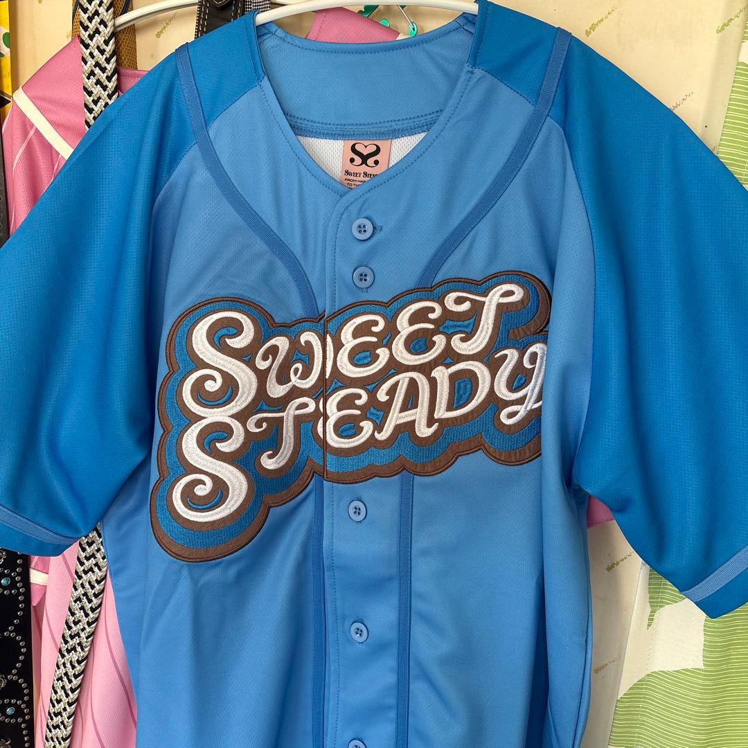 sweet steady すいすて　推しアピ　ユニフォーム　青　奥田彩友