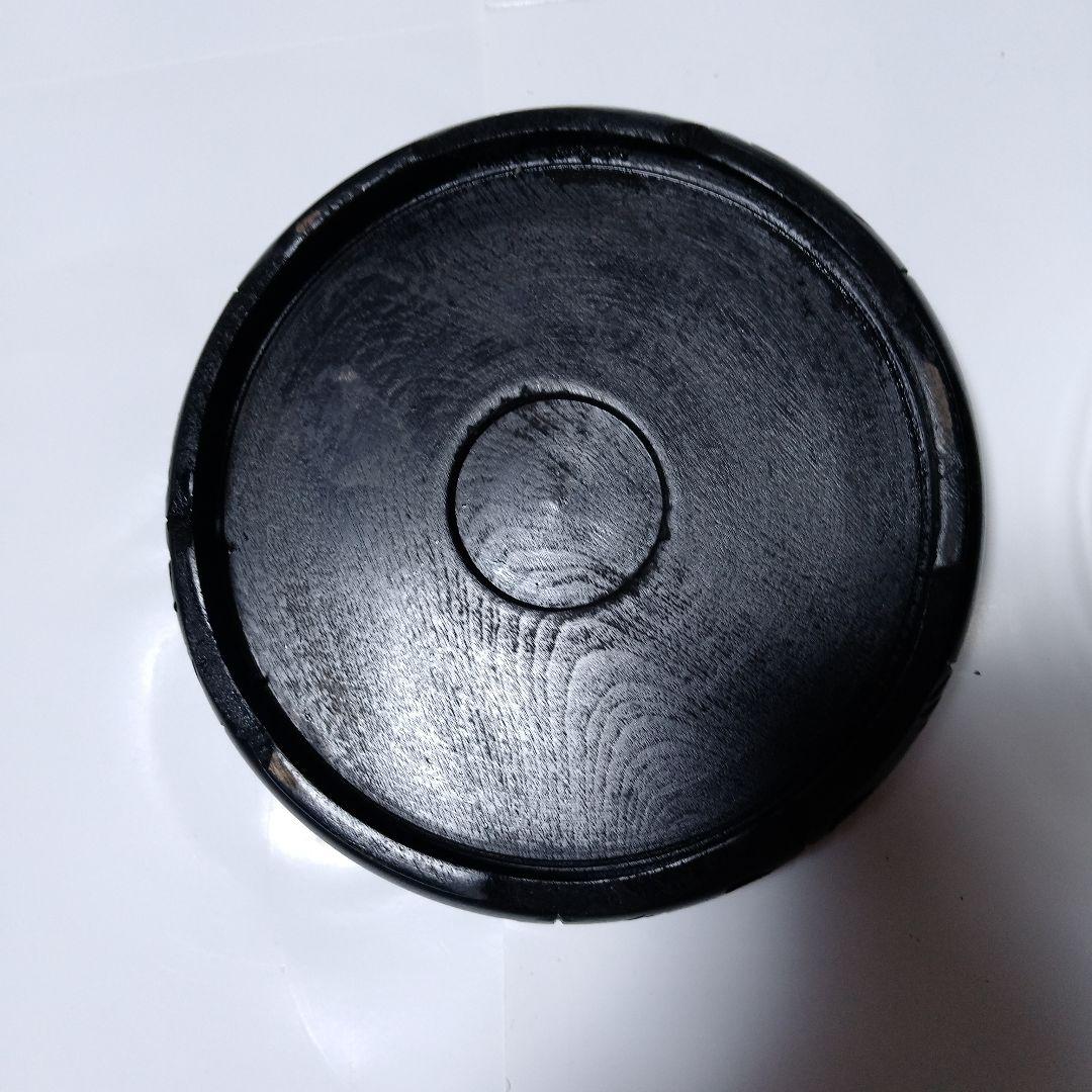 美品！黒釉 陶器 水差し 蓋付き　台座付き