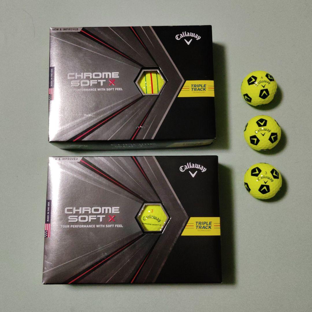 キャロウェイ　クロムソフトX　イエロー　2ダース+1スリーブ　未使用品