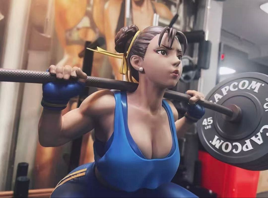 ストリートファイター Pcsチュン・リー 春麗 重量挙げ スタチュー フィギュア
