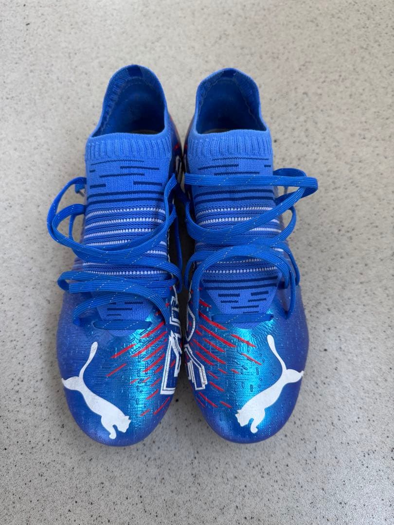 Puma 青 ハイカット サッカーシューズ