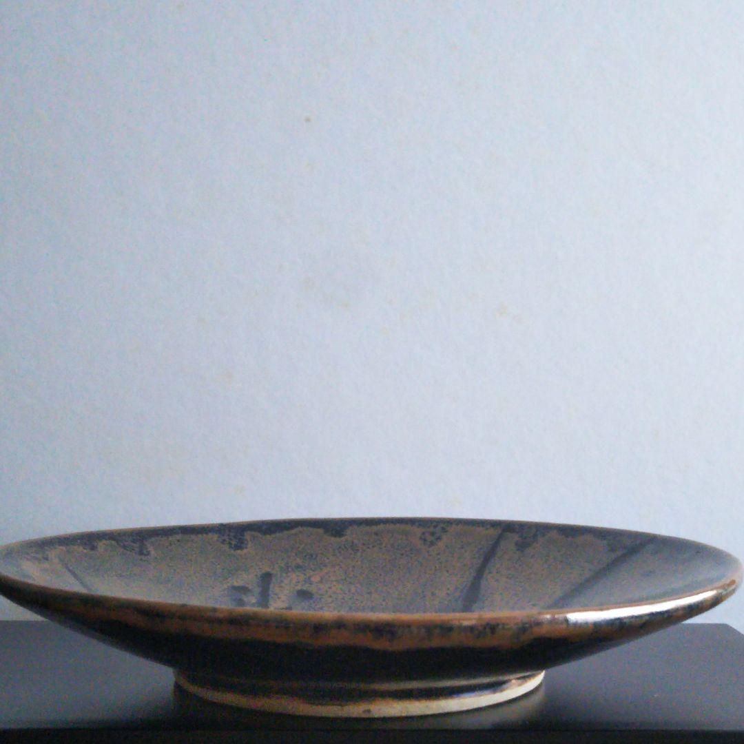 益子焼　草文大皿　陶芸　作家物　オモダカ