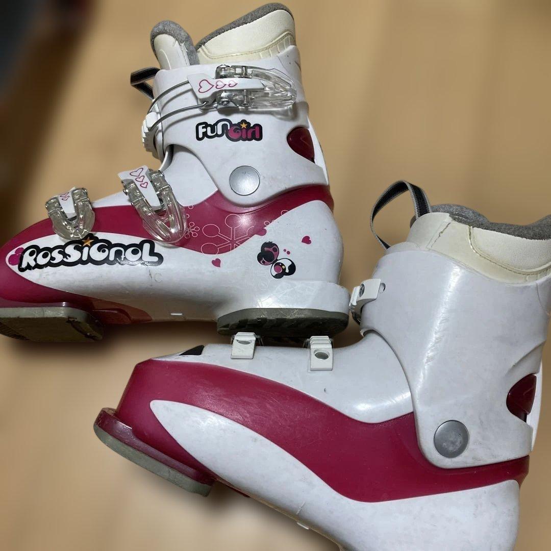 ロシニョール　スキー板　3点セット　ブーツ　ストック　21.5 255 ピンク