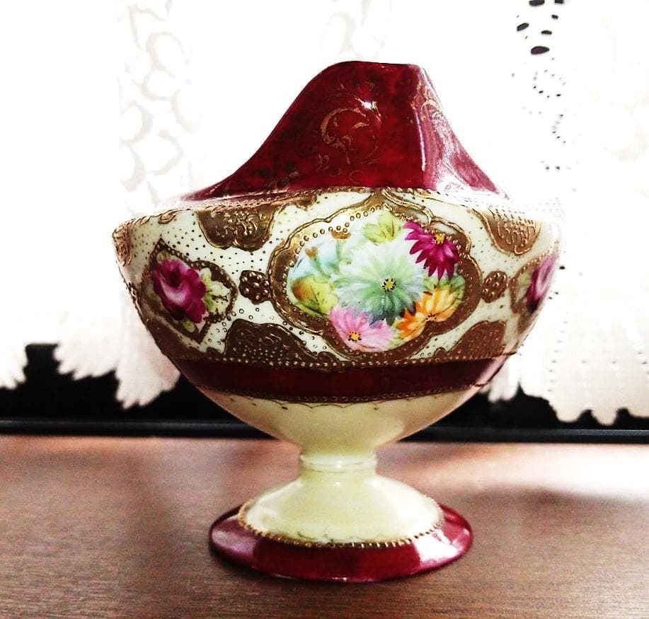 セール！豪華！オールドノリタケ　花文 金盛 大クリーマー メープルリーフ