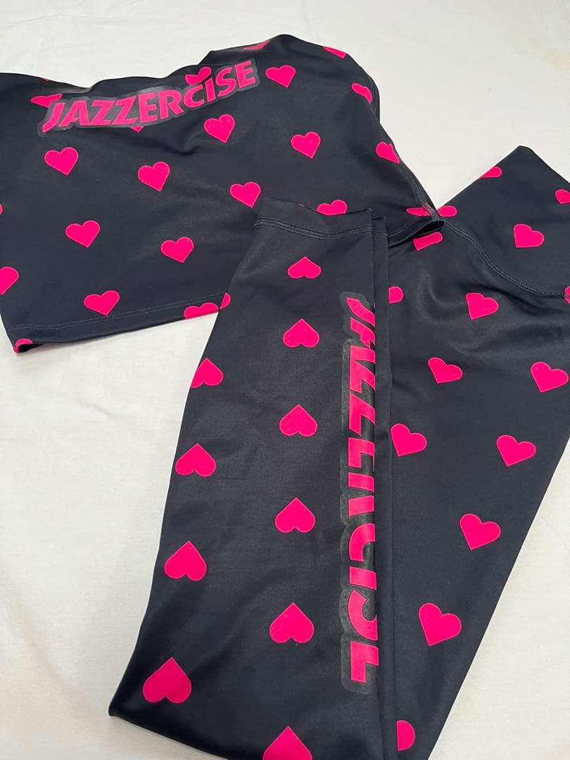 3,4回着用　ジャザサイズ　レギンス　セット　黒　ハート