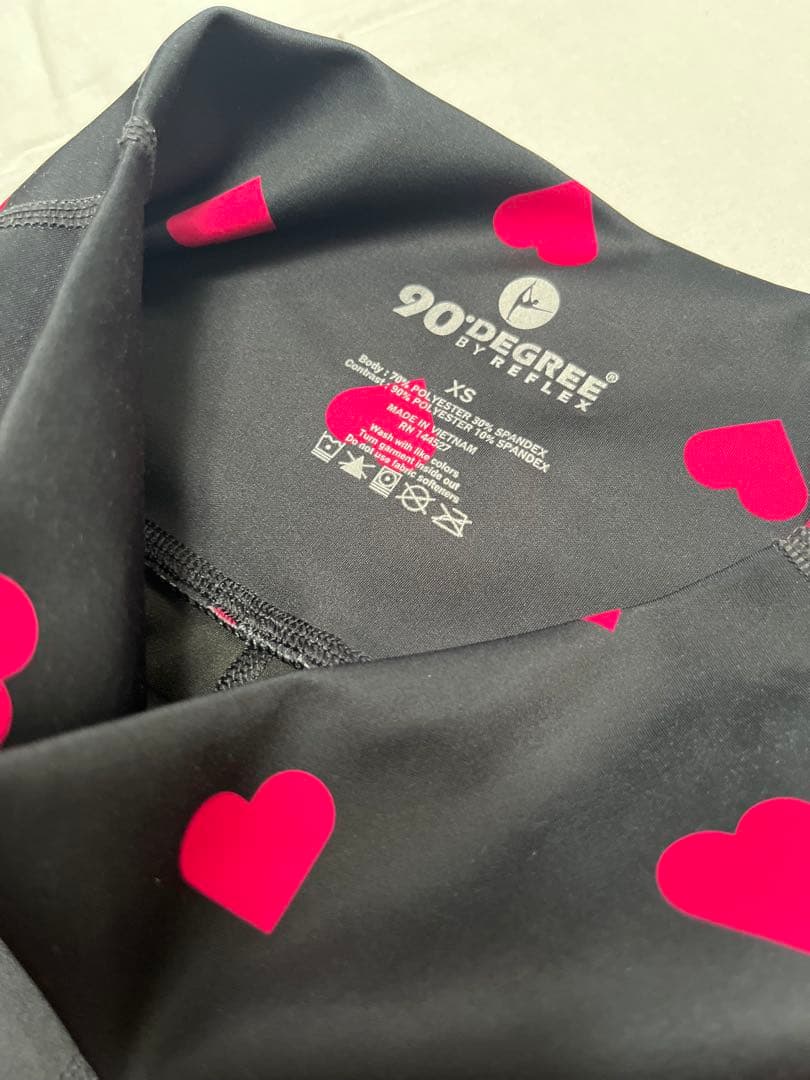 3,4回着用　ジャザサイズ　レギンス　セット　黒　ハート