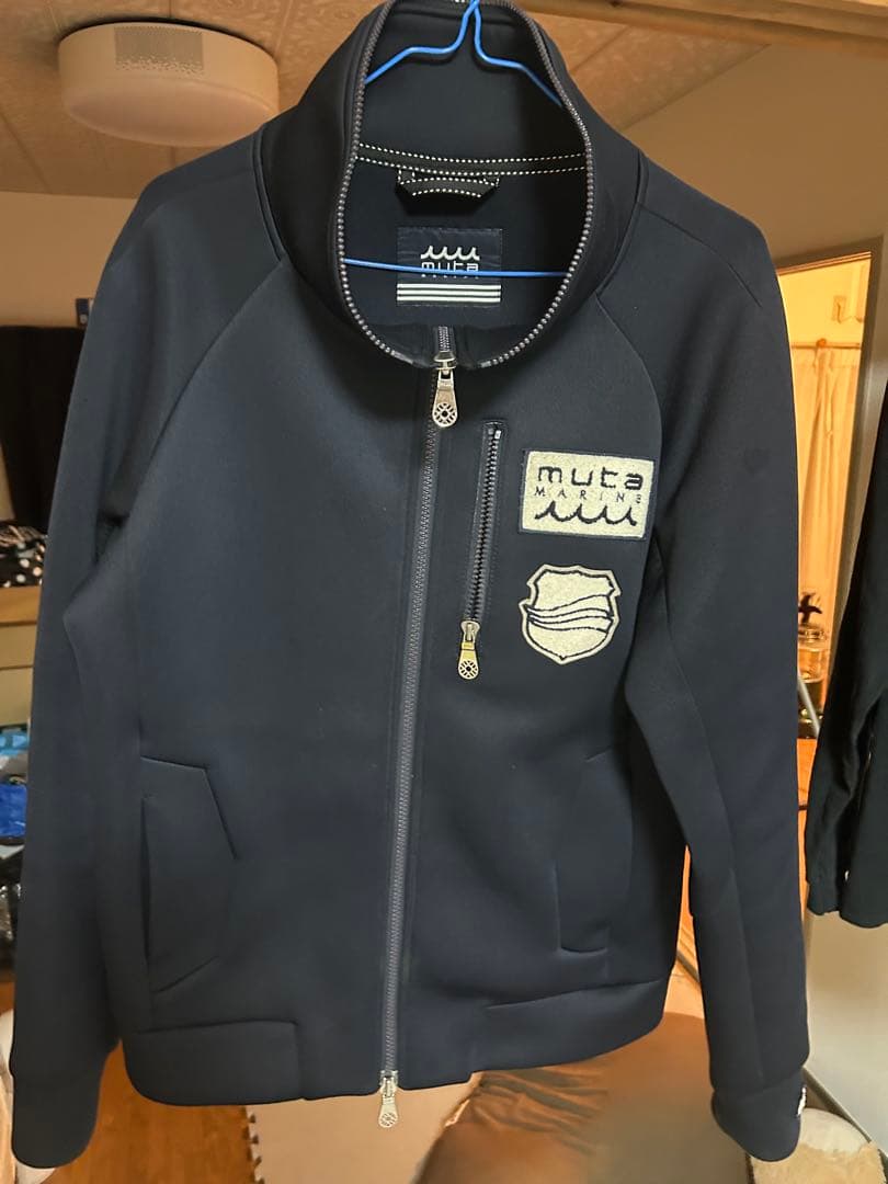 ムータマリン　ボンディングジャケット　ワッペン　ゴルフ　ネイビー　M
