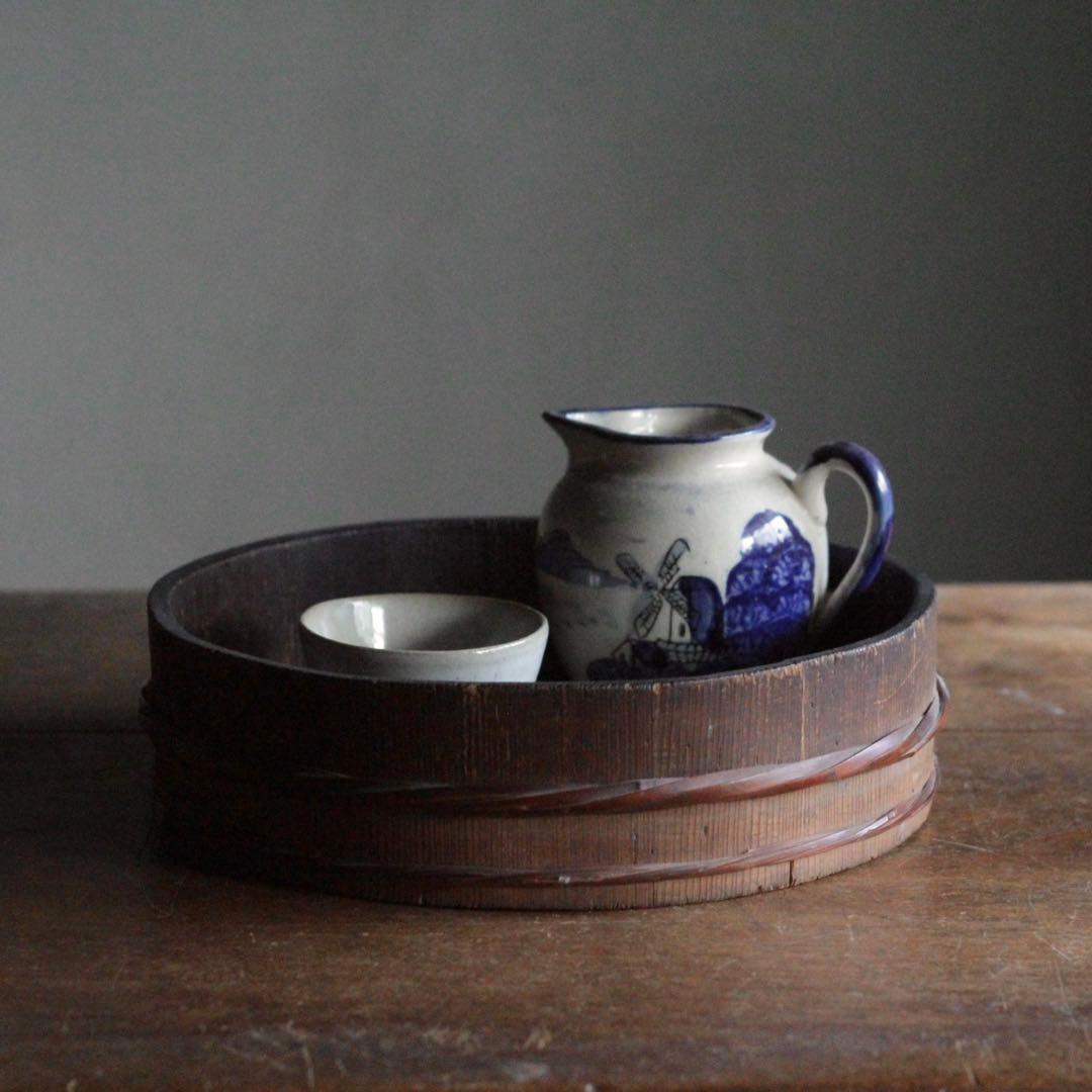 古い 木製 タライ 独酌盆として 古道具 アンティーク