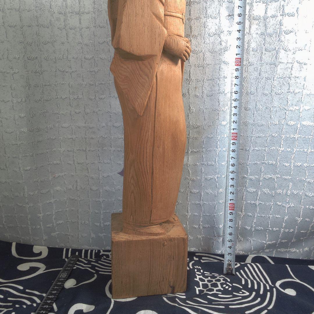 骨董２ 木製 日本人形 着物 約40cm