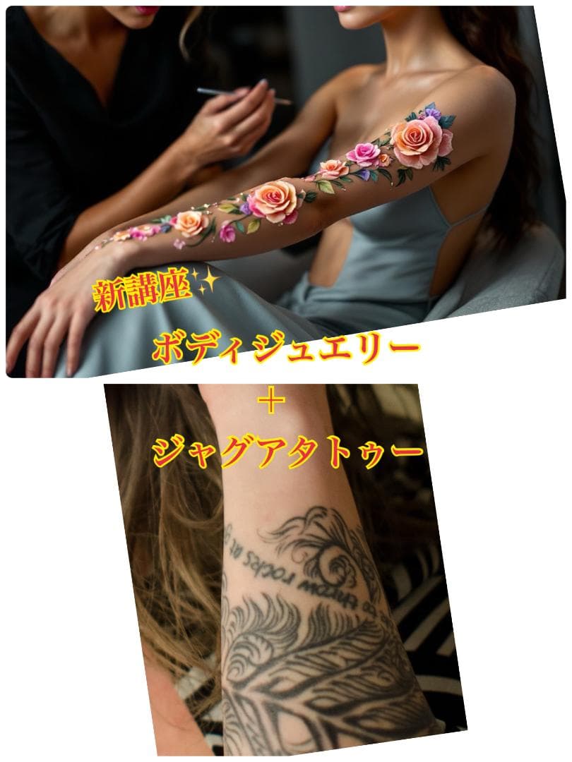 ２資格取得◆ボディジュエリー＋ジャグアタトゥー通信講座（認定証２枚付）