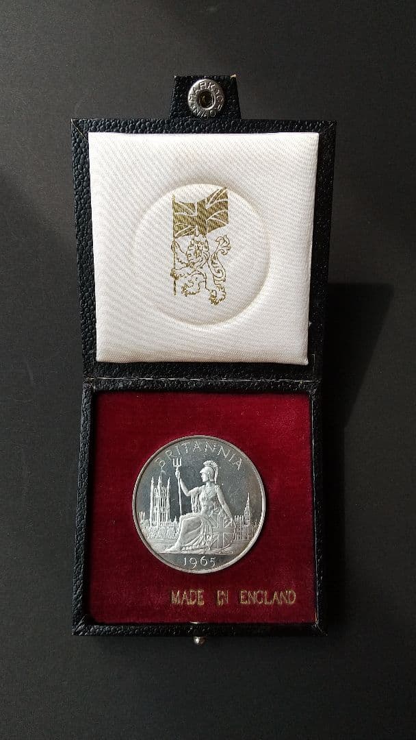 1965年 東京英国博覧会 記念銀製 ブリタニアデザイン ケース付き