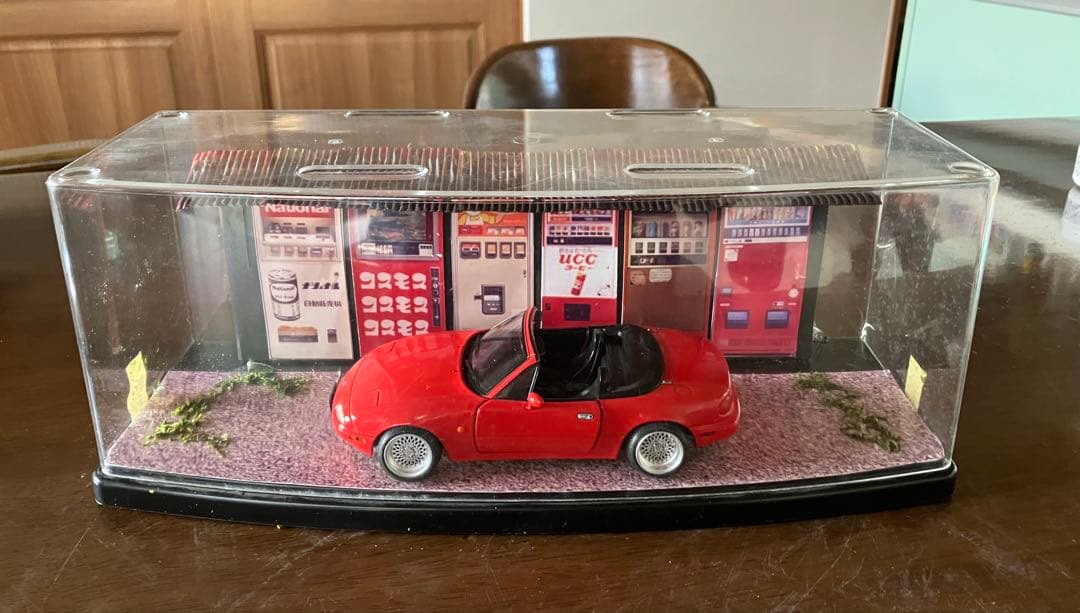 1/24マツダユーノスロードスター　ローダウンカスタムジオラマ 自動販売機照明付