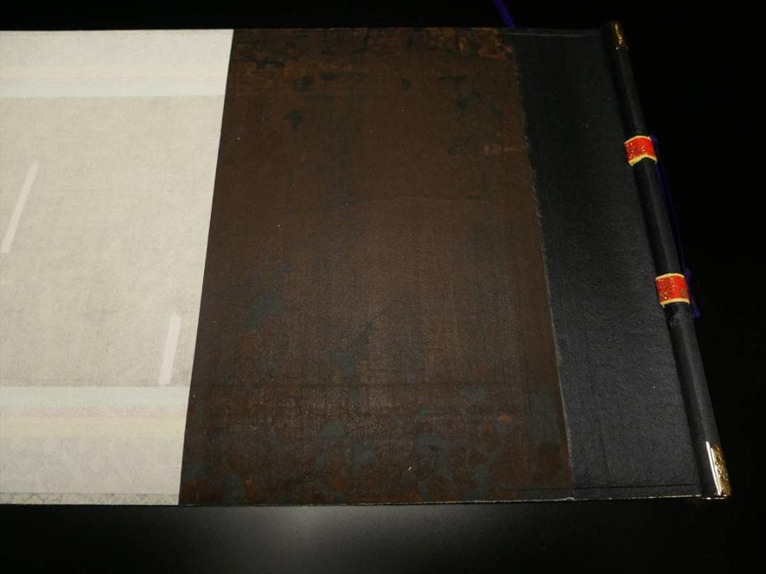 限定値下　表装した100年以上前の阿弥陀様掛軸　高さ46㎝　3723