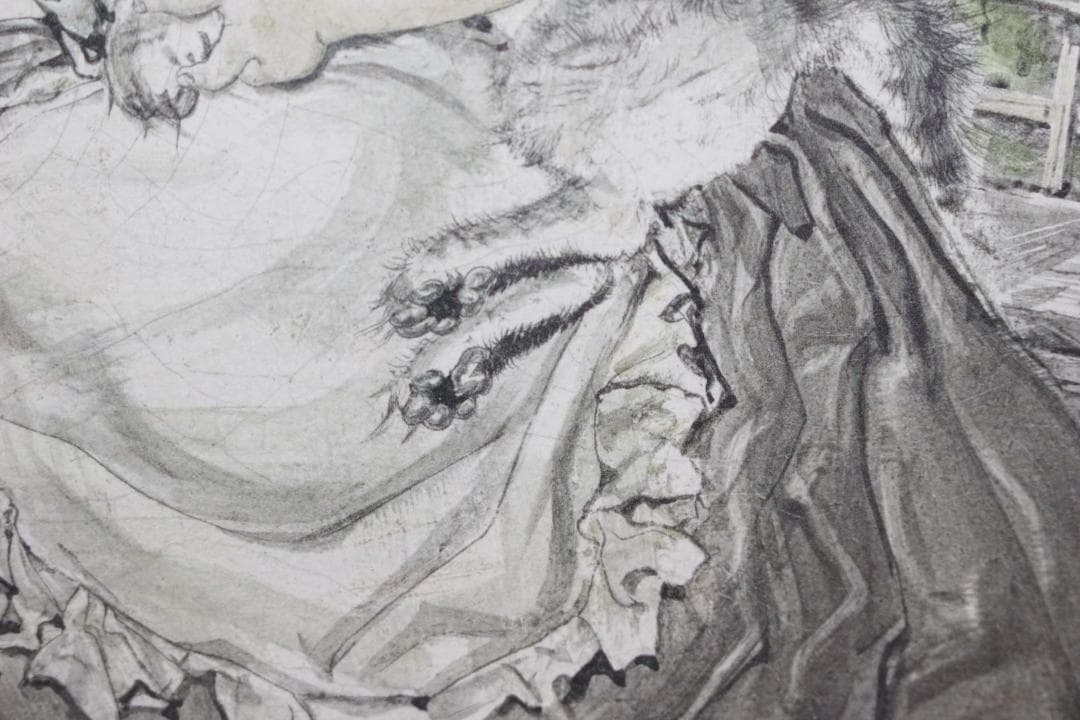 藤田嗣治 エスタンプリトグラフ「森の中の少女」 5/150