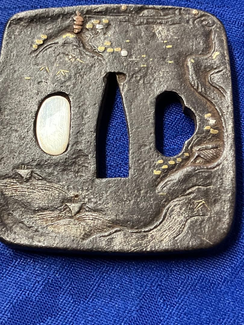 自然の風景 鍔(つば) 約6.5cm 鉄鍔