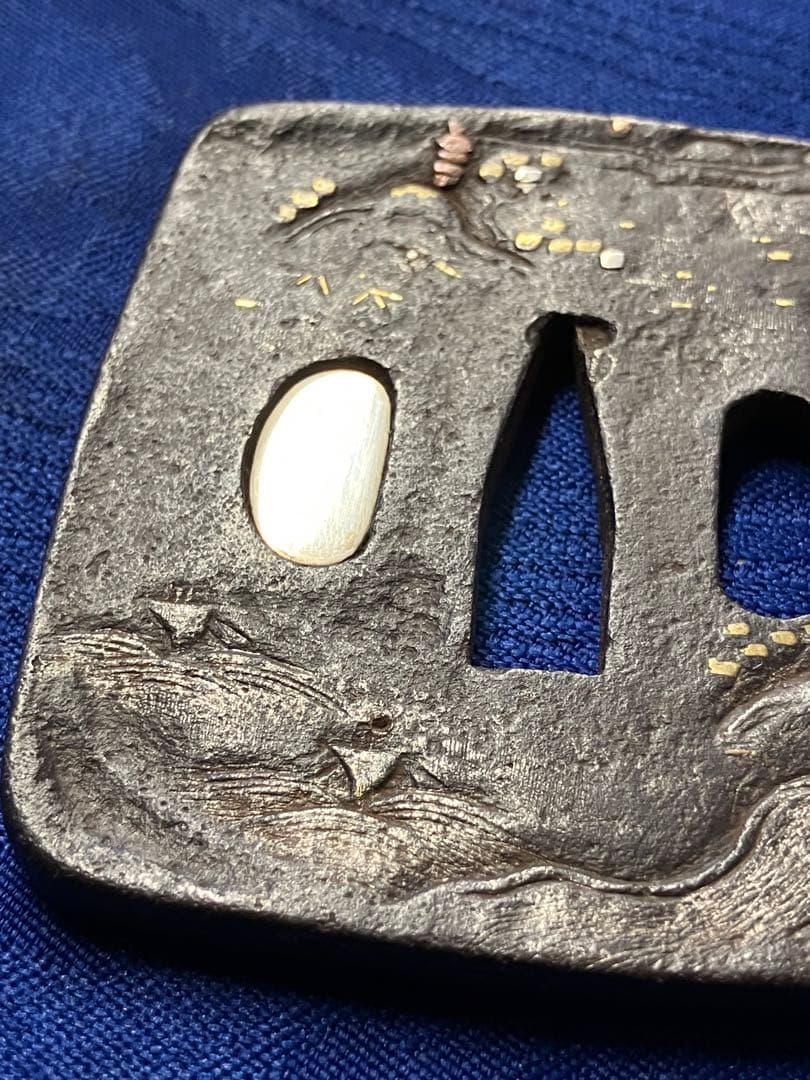 自然の風景 鍔(つば) 約6.5cm 鉄鍔