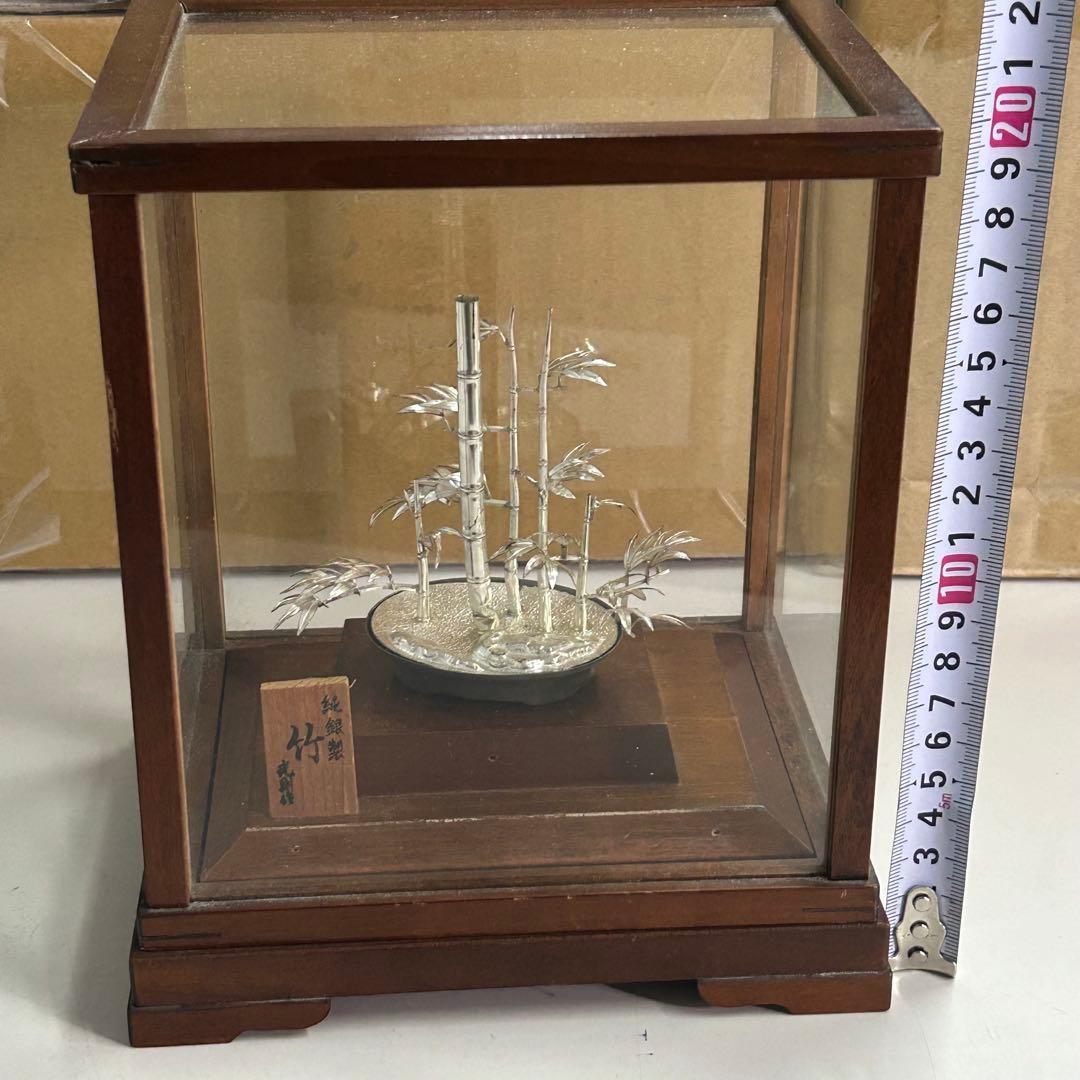 純銀製 竹 武則作 ガラスケース入り