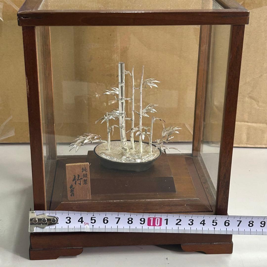 純銀製 竹 武則作 ガラスケース入り