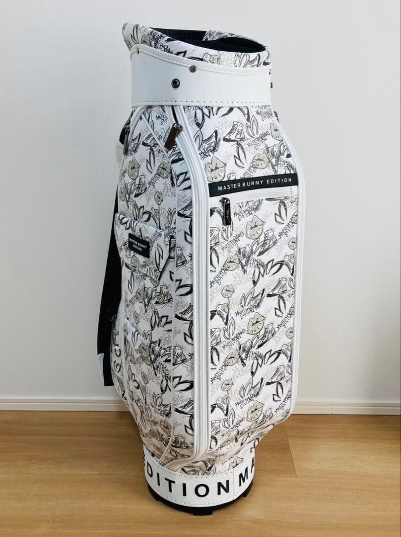 新品 パーリーゲイツ マスターバニー総柄プリント キャディバッグ 46インチ対応
