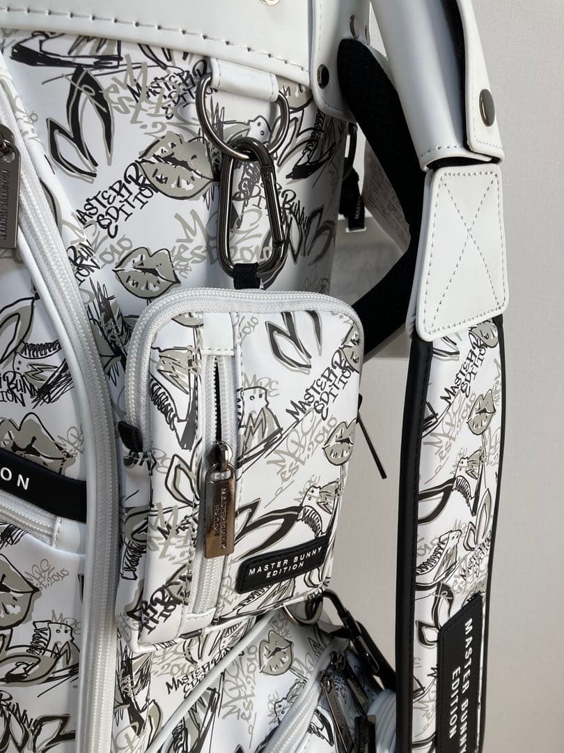 新品 パーリーゲイツ マスターバニー総柄プリント キャディバッグ 46インチ対応