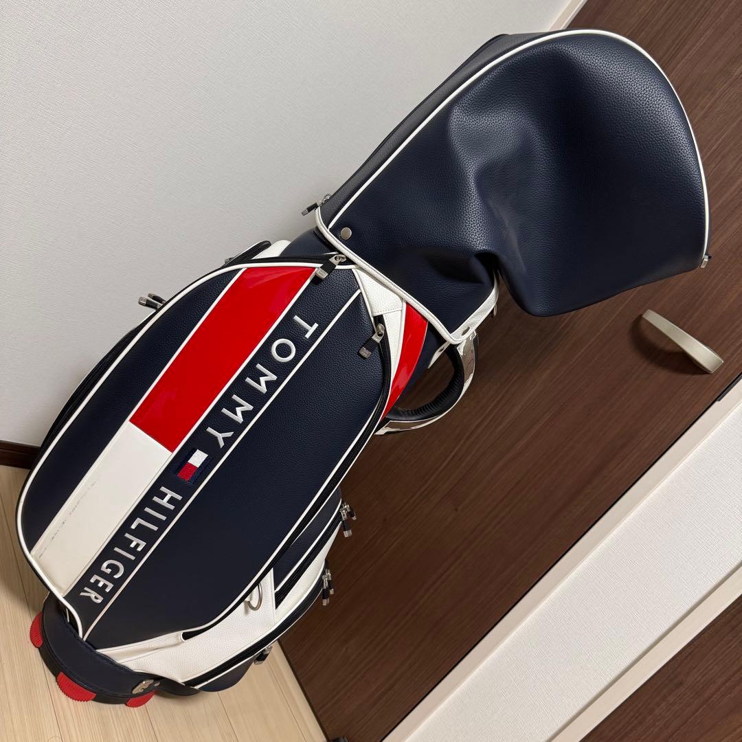 美品トミーヒルフィガーゴルフ/THE FACEキャディバッグ/THMG7SC1