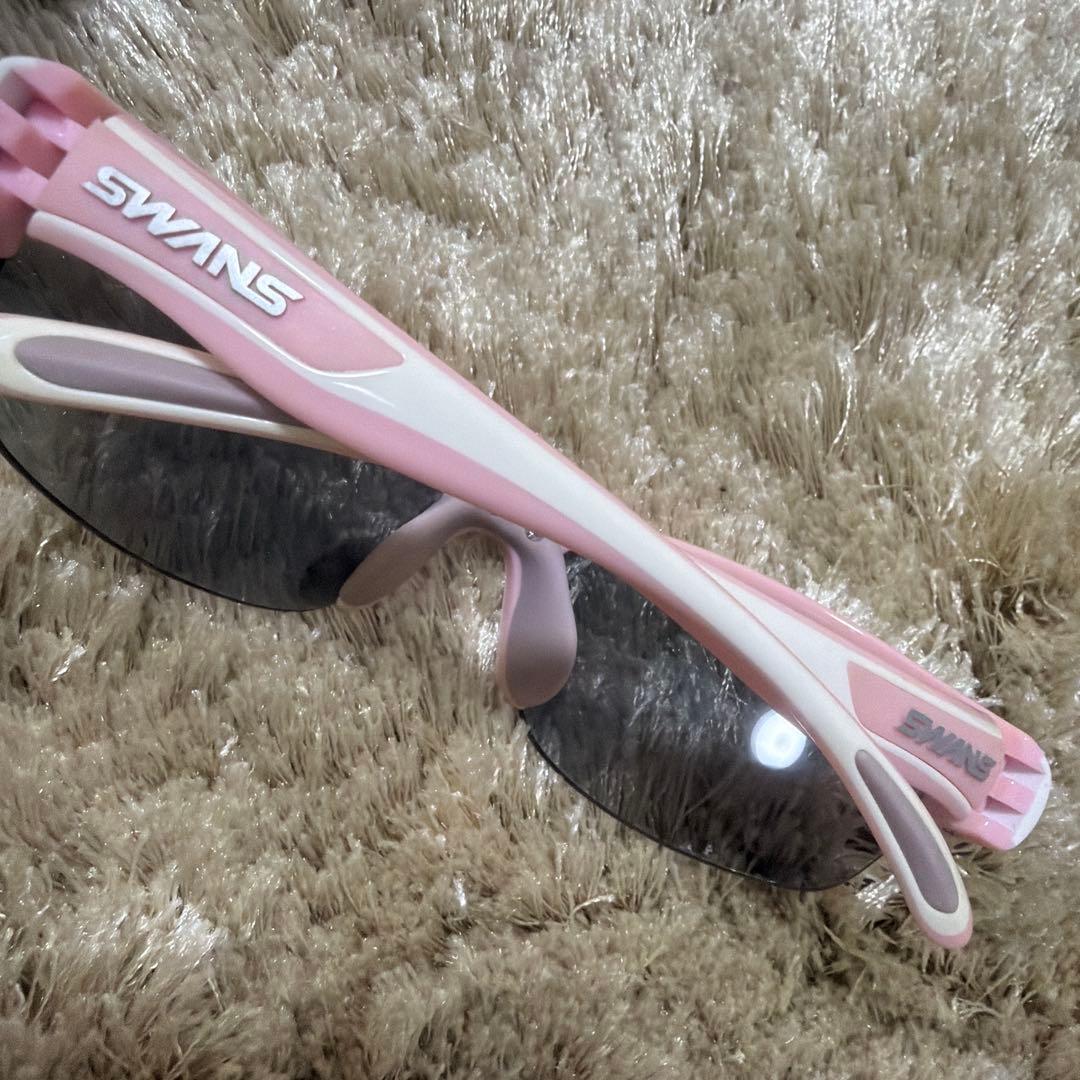 SWANS スポーツサングラス ホワイト/ピンク